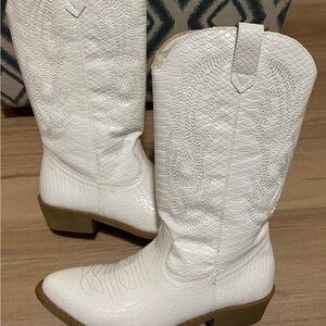 White healed “Cowgirl” boots